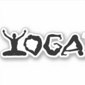 Zwarte witte yoghiposities Silhouettes Sticker (Voorkant)