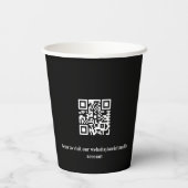 Zwarte witte zakelijke logo qr code papieren bekers (Achterkant)