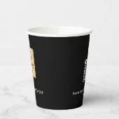 Zwarte witte zakelijke logo qr code papieren bekers (Links)
