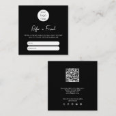 Zwarte Witte Zaken Verwijs een Kaart van de Verwij Vierkante Visitekaartje (Voorkant / Achterkant)