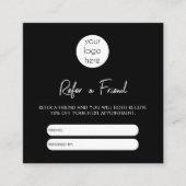 Zwarte Witte Zaken Verwijs een Kaart van de Verwij Vierkante Visitekaartje (Voorkant)