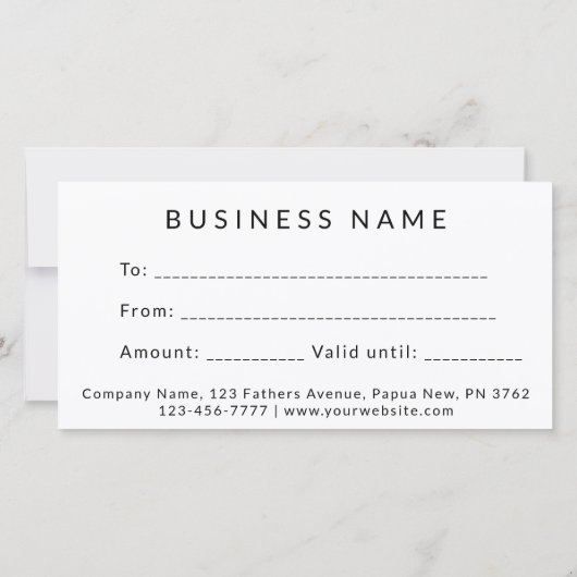 Zwarte & Witte zakenvaders Dag Cadeaubonnen Certif (Achterkant)