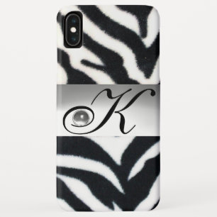 ZWARTE WITTE ZEBRA BARE GRAY GEM MONOGRAM, Case-Mate iPhone CASE