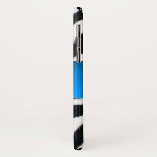 ZWARTE WITTE ZEBRA FUR AQUA BLUE GEM MONOGRAM, Case-Mate iPhone CASE (Achterkant/links)