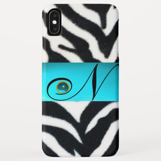 ZWARTE WITTE ZEBRA FUR BLAUWGROEN AQUA BLUE GEM MO Case-Mate iPhone CASE (Achterkant)
