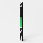 ZWARTE WITTE ZEBRA FUR EMERALD GREEN GEM MONOGRAM, Case-Mate iPhone CASE (Achterkant/links)