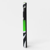 ZWARTE WITTE ZEBRA FUR EMERALD GREEN GEM MONOGRAM, Case-Mate iPhone CASE (Achterkant/links)