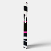 ZWARTE WITTE ZEBRA FUR FUCHSIA PINK GEM MONOGRAM, Case-Mate iPhone CASE (Achterkant / Rechts)