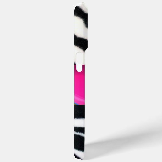 ZWARTE WITTE ZEBRA FUR FUCHSIA PINK GEM MONOGRAM, Case-Mate iPhone CASE (Achterkant / Rechts)