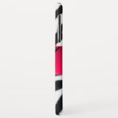 ZWARTE WITTE ZEBRA FUR FUCHSIA PINK GEM MONOGRAM, Case-Mate iPhone CASE (Achterkant/links)