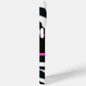 ZWARTE WITTE ZEBRA FUR FUCHSIA PINK GEM MONOGRAM, Case-Mate iPhone CASE (Achterkant / Rechts)