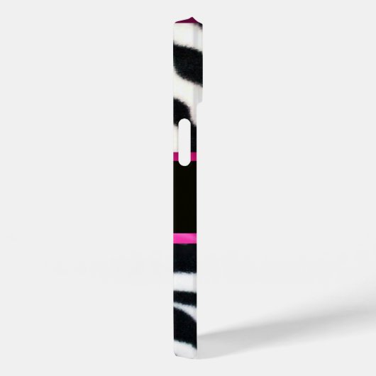 ZWARTE WITTE ZEBRA FUR FUCHSIA PINK GEM MONOGRAM, Case-Mate iPhone CASE (Achterkant / Rechts)