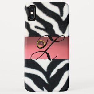 ZWARTE WITTE ZEBRA FUR PINK GEM MONOGRAM, Case-Mate iPhone CASE