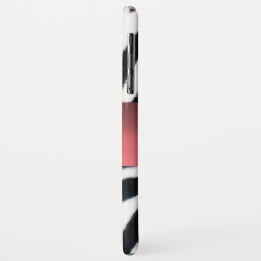ZWARTE WITTE ZEBRA FUR PINK GEM MONOGRAM, Case-Mate iPhone CASE (Achterkant/links)