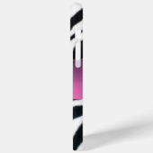 ZWARTE WITTE ZEBRA FUR PINK LILA GEM MONOGRAM, Case-Mate iPhone CASE (Achterkant / Links)