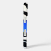ZWARTE WITTE ZEBRA FUR SAPPHIRE BLUE GEM MONOGRAM, Case-Mate iPhone CASE (Achterkant / Rechts)