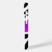 ZWARTE WITTE ZEBRA FUR VIOLET PAARSE GEM MONOGRAM, Case-Mate iPhone CASE (Achterkant / Links)