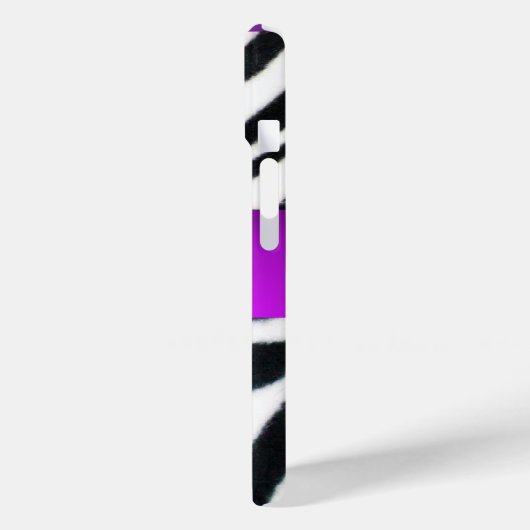 ZWARTE WITTE ZEBRA FUR VIOLET PAARSE GEM MONOGRAM, Case-Mate iPhone CASE (Achterkant / Links)