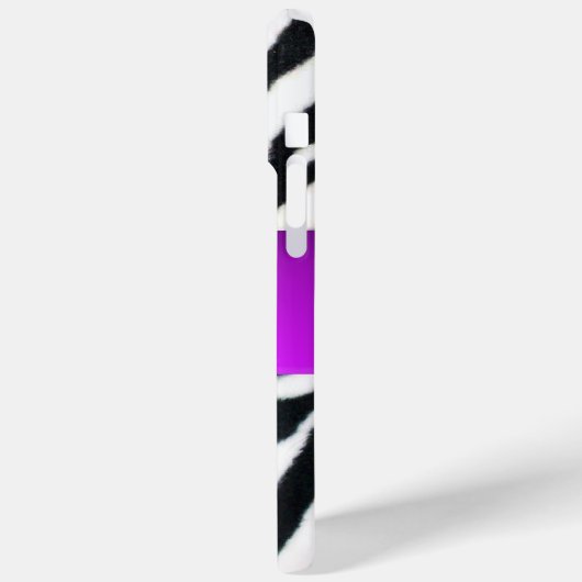 ZWARTE WITTE ZEBRA FUR VIOLET PAARSE GEM MONOGRAM, Case-Mate iPhone CASE (Achterkant / Links)