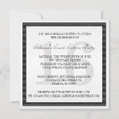 Zwarte witte Zebra Invite Ribbon & Joodse Bow Kaart (Achterkant)