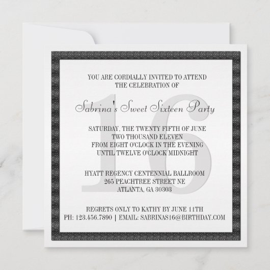 Zwarte witte Zebra Invite Ribbon & Joodse Bow Kaart (Achterkant)