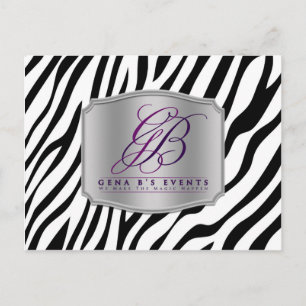 Zwarte witte zebra, je foto Wedding Planner Briefkaart