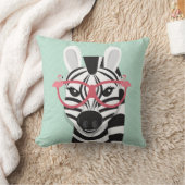 Zwarte witte Zebra met roze zonnebril Kussen (Deken)