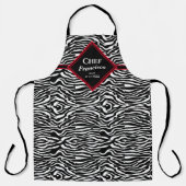 Zwarte witte Zebra Pattern Chef Personaliseren Schort (Voorkant)