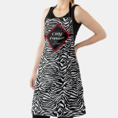 Zwarte witte Zebra Pattern Chef Personaliseren Schort (Insitu)