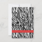 Zwarte witte zebra print & rode juweel bruiloft RS RSVP Kaartje (Achterkant)
