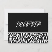 Zwarte witte zebra Print RSVP Weduwreactiekaart (Voorkant)