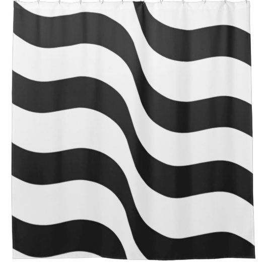 zwarte + witte zebra streep patroon moderne kussen douchegordijn (Voorkant)