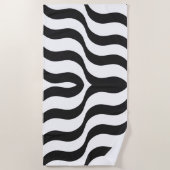 zwarte + witte zebra streep patroon moderne kussen strandlaken (Voorkant)