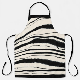ZWARTE WITTE ZEBRA STRIPE Chef Craft Schort