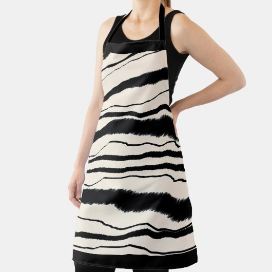 ZWARTE WITTE ZEBRA STRIPE Chef Craft Schort (Insitu)