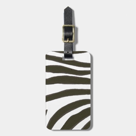 Zwarte witte Zebra Stripes Personeel Bagagelabel (Voorkant verticaal)