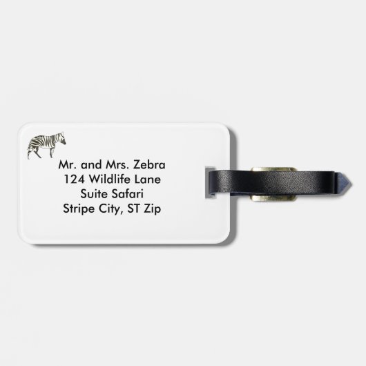 Zwarte witte Zebra Stripes Personeel Bagagelabel (Achterkant horizontaal)