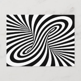 ZWARTE WITTE ZEBRA SWIRLS PATTERS OPTISCHE ILLUSIE BRIEFKAART