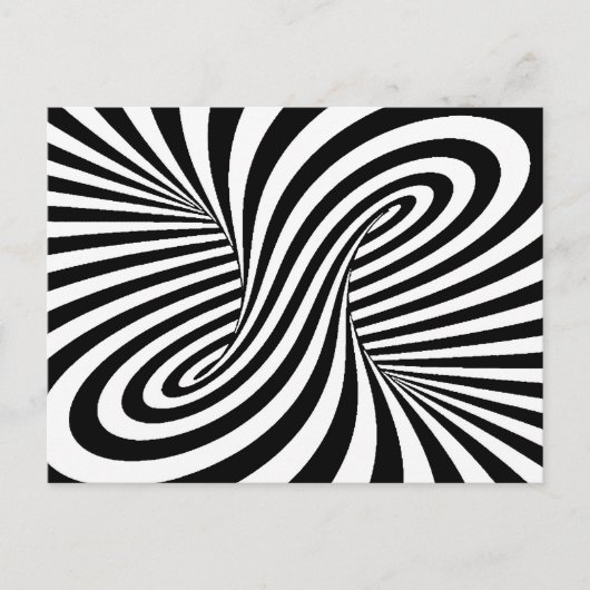 ZWARTE WITTE ZEBRA SWIRLS PATTERS OPTISCHE ILLUSIE BRIEFKAART (Voorkant)