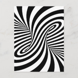 ZWARTE WITTE ZEBRA SWIRLS PATTERS OPTISCHE ILLUSIE BRIEFKAART