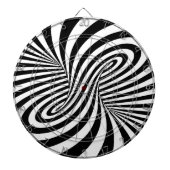 ZWARTE WITTE ZEBRA SWIRLS PATTERS OPTISCHE ILLUSIE DARTBORD (Voorkant)