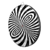 ZWARTE WITTE ZEBRA SWIRLS PATTERS OPTISCHE ILLUSIE DARTBORD (Voorkant Rechts)