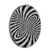 ZWARTE WITTE ZEBRA SWIRLS PATTERS OPTISCHE ILLUSIE DARTBORD (Voorkant Links)