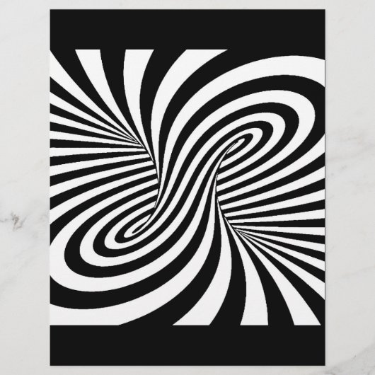 ZWARTE WITTE ZEBRA SWIRLS PATTERS OPTISCHE ILLUSIE FLYER (Voorkant)