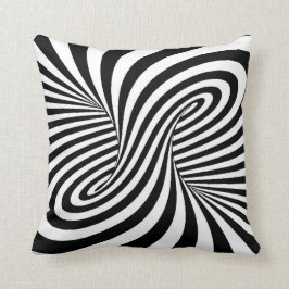 ZWARTE WITTE ZEBRA SWIRLS PATTERS OPTISCHE ILLUSIE KUSSEN