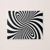 ZWARTE WITTE ZEBRA SWIRLS PATTERS OPTISCHE ILLUSIE LEGPUZZEL (Horizontaal)