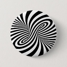 ZWARTE WITTE ZEBRA SWIRLS PATTERS OPTISCHE ILLUSIE RONDE BUTTON 5,7 CM