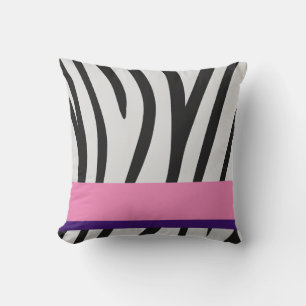 Zwarte/witte Zebrastripes/eventuele kleuren/Paarse Kussen