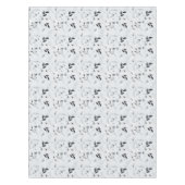 Zwarte witte zilvergrijze bladeren tafelkleed (Voorkant)