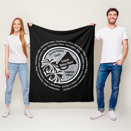 Zwarte, witte, zilverkleurige Coach-cadeautjes Fleece Deken (In situ)